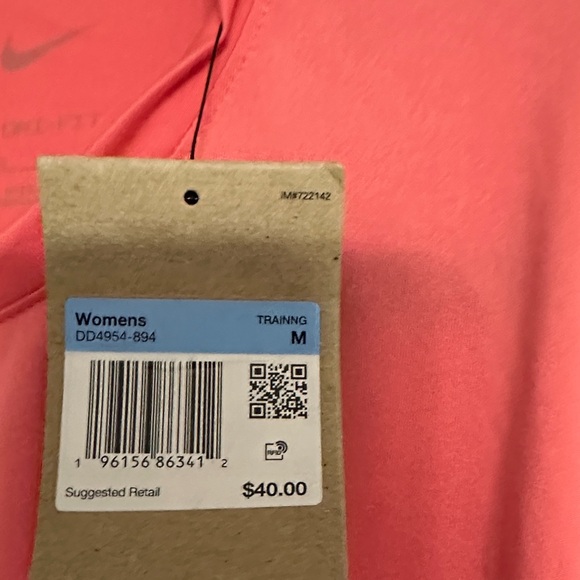 Nike Women's Bright Coral Crop Top - Picture 2 of 4